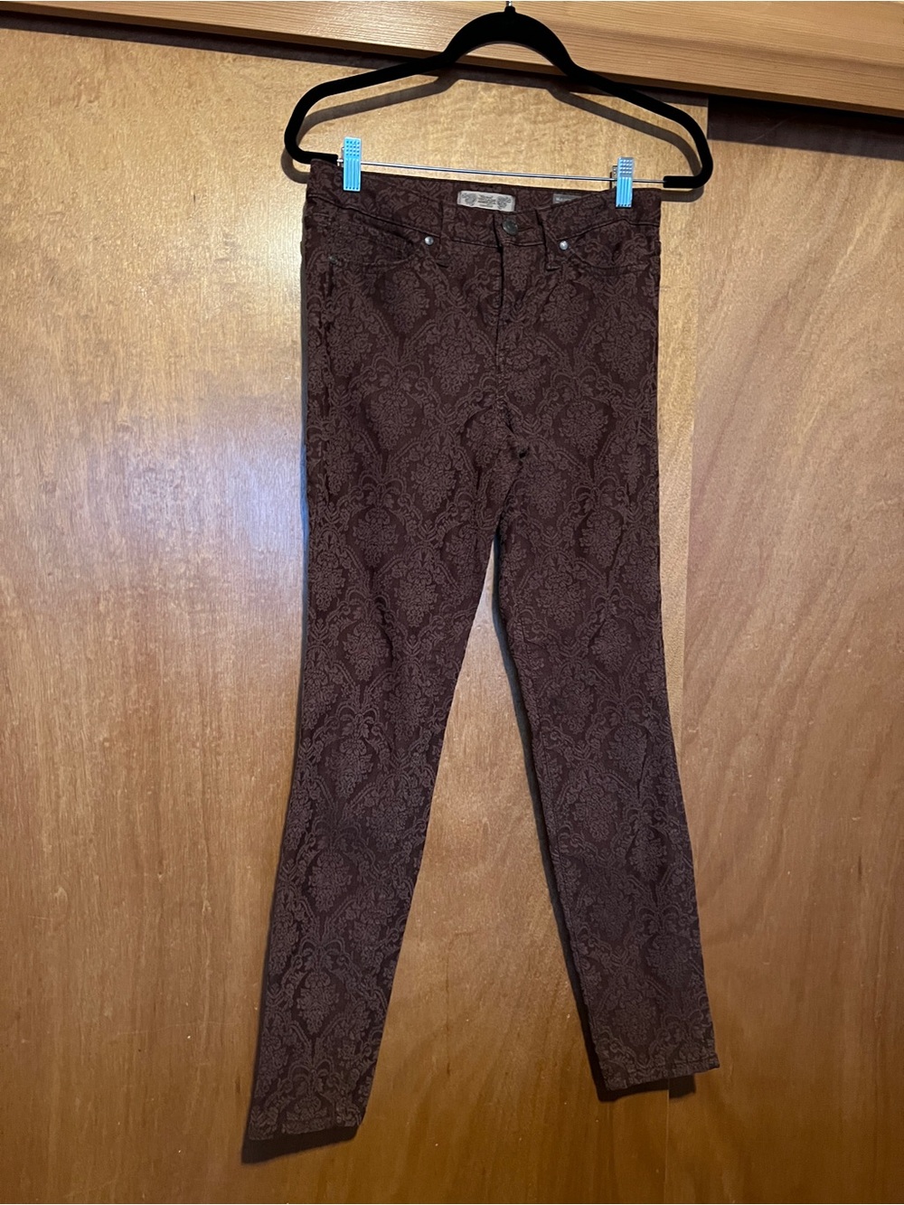 Vintage America Brown Patterned Skinny Jeans